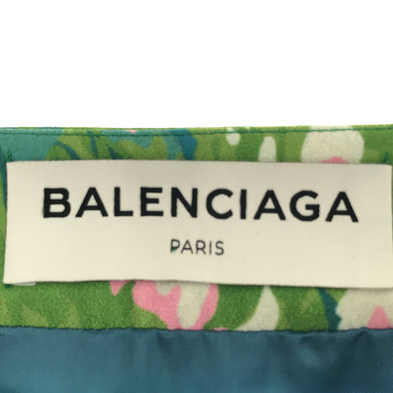 BALENCIAGA / バレンシアガ イタリア製 フラワー プリント プリーツ ロング スカート