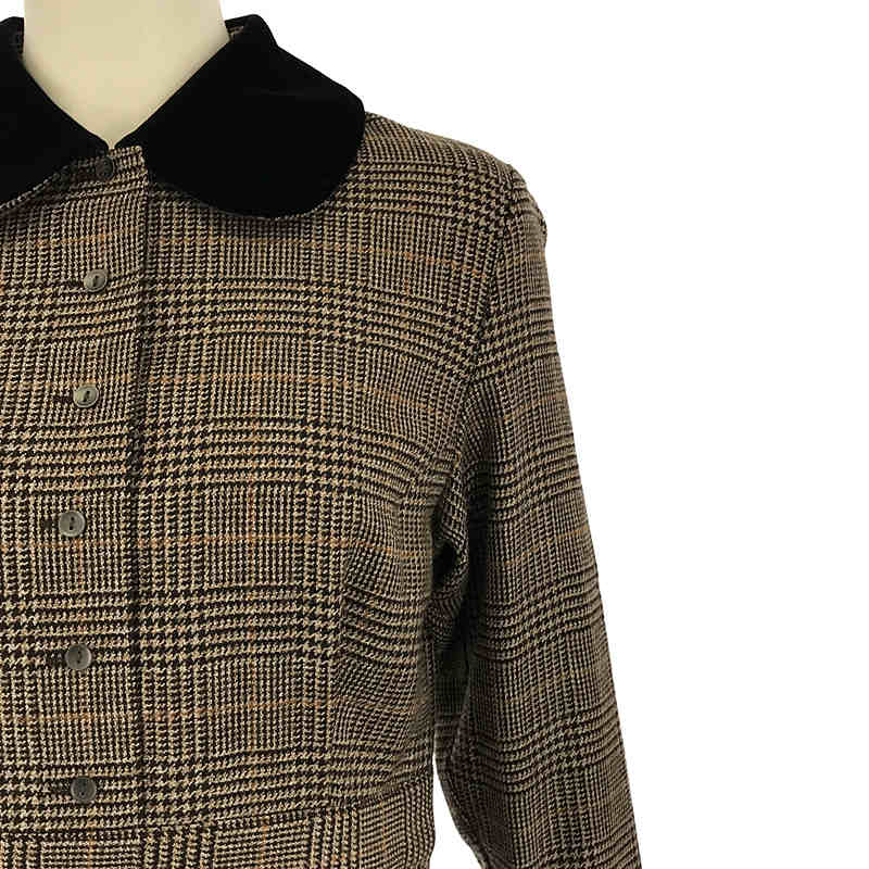 foufou / フーフー glen check round collar one piece グレン チェック ラウンドカラー ワンピース