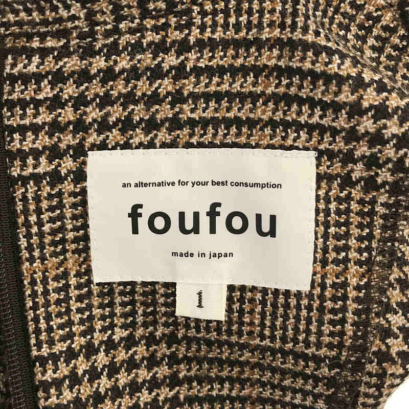 foufou / フーフー glen check round collar one piece グレン チェック ラウンドカラー ワンピース