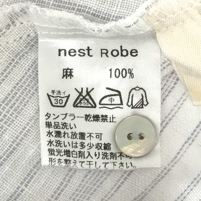 nest robe / ネストローブ リネン ストライプ チュニック プルオーバー ブラウス