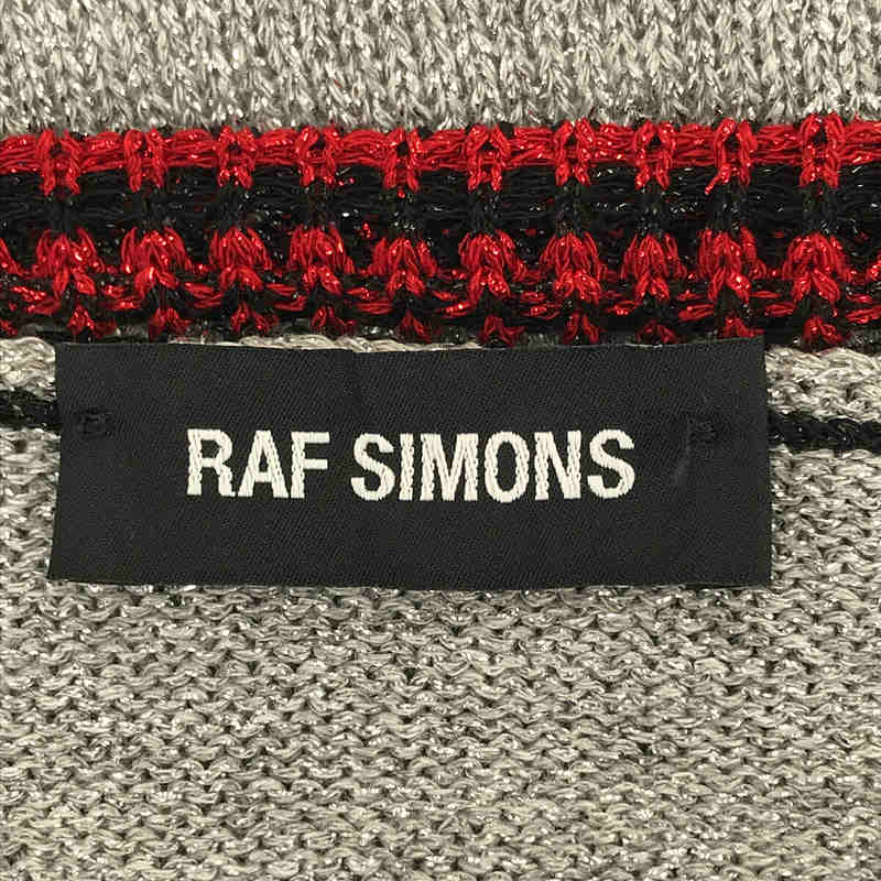 RAF SIMONS / ラフシモンズ The Clash ザ・クラッシュ コンサート フォト プリント スカーフ付き 半袖 ラメ ニット