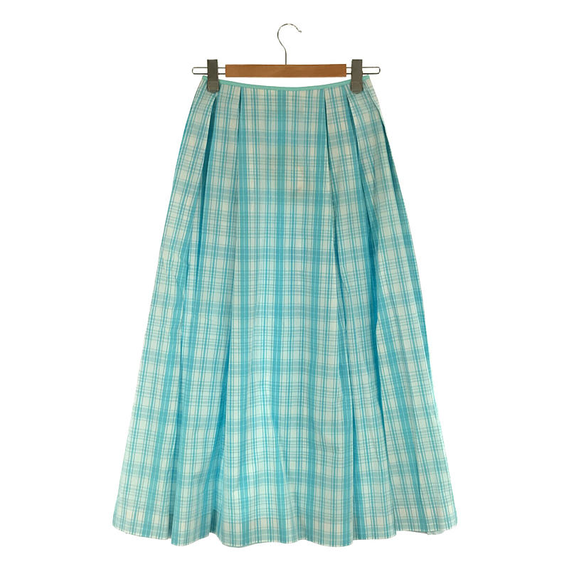 Drawer / ドゥロワー コットン シルク タータン チェック ロング スカート