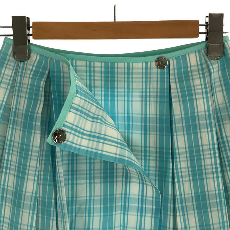 Drawer / ドゥロワー コットン シルク タータン チェック ロング スカート