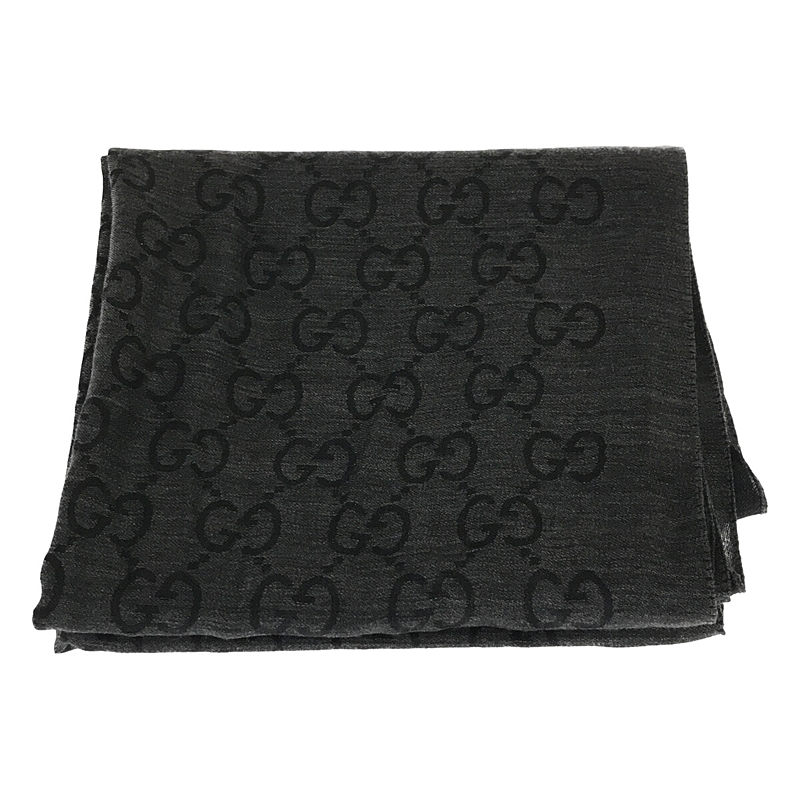 GUCCI / グッチ イタリア製 GG パターン ウール シルク ダブル ジャガード スカーフ マフラー