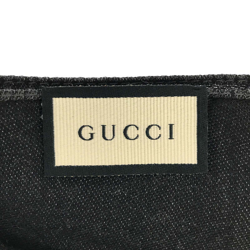 GUCCI / グッチ イタリア製 GG パターン ウール シルク ダブル ジャガード スカーフ マフラー