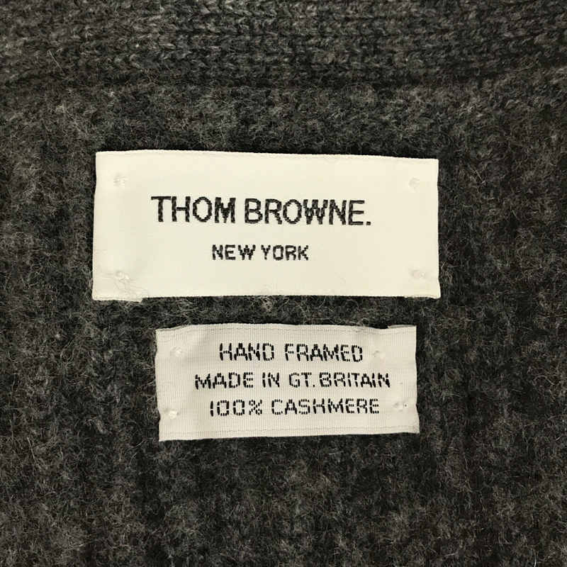 THOM BROWNE / トムブラウン イタリア製 カシミヤ100% 3bar ローゲージ Vネック ハンド ニット カーディガン