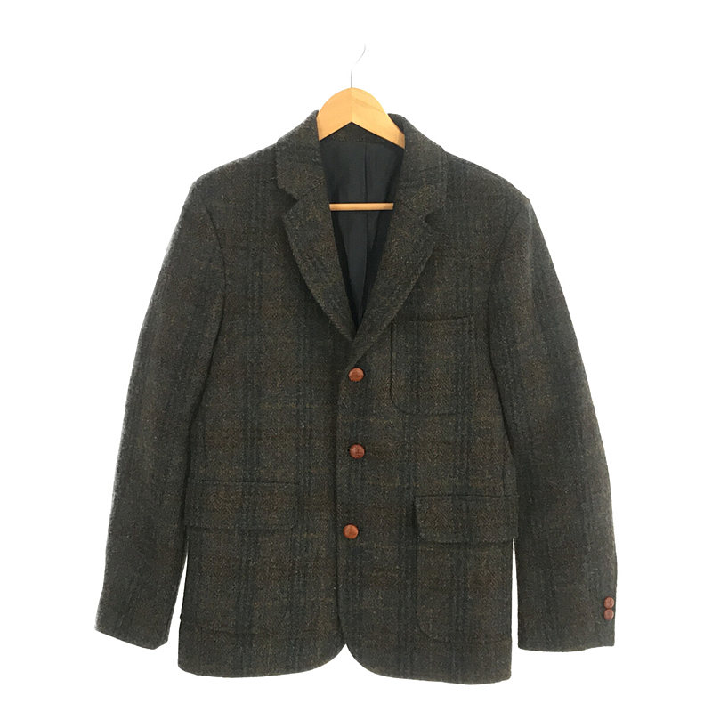 × Harris Tweed ハリスツイード 別注 フランス製 CYCLING JACKET くるみボタン 3B チェック テーラード  ジャケットMAISON KITSUNE / メゾンキツネ