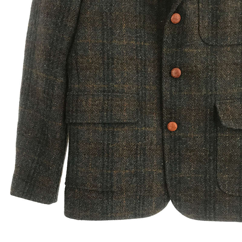 × Harris Tweed ハリスツイード 別注 フランス製 CYCLING JACKET くるみボタン 3B チェック テーラード  ジャケットMAISON KITSUNE / メゾンキツネ