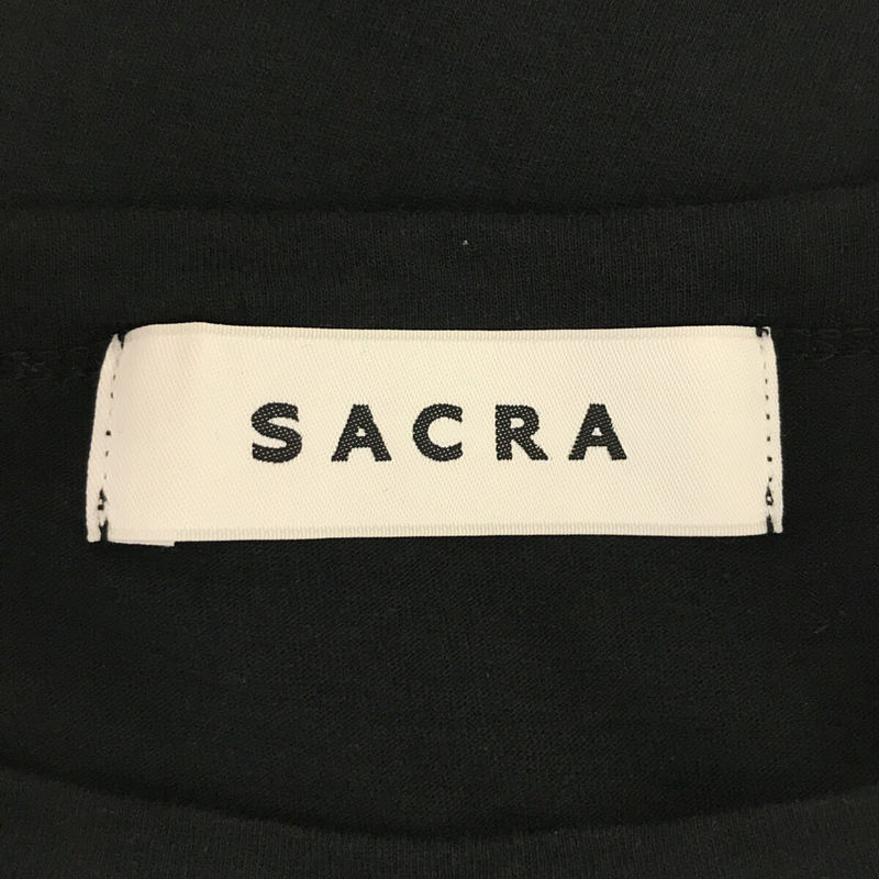 SACRA / サクラ コットン サイド スリット ノースリーブ カットソー ロング ワンピース