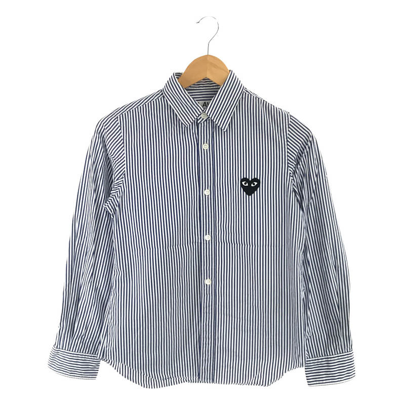 【PLAY COMME des GARCONS】(M)ストライプ ハート シャツ