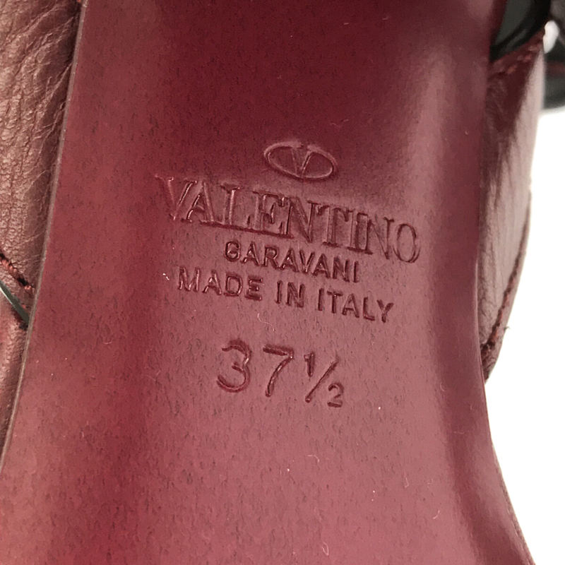 VALENTINO / ヴァレンティノ レザー ゴールド金具 Vロゴ ラフィア サンダル 箱・保存袋有
