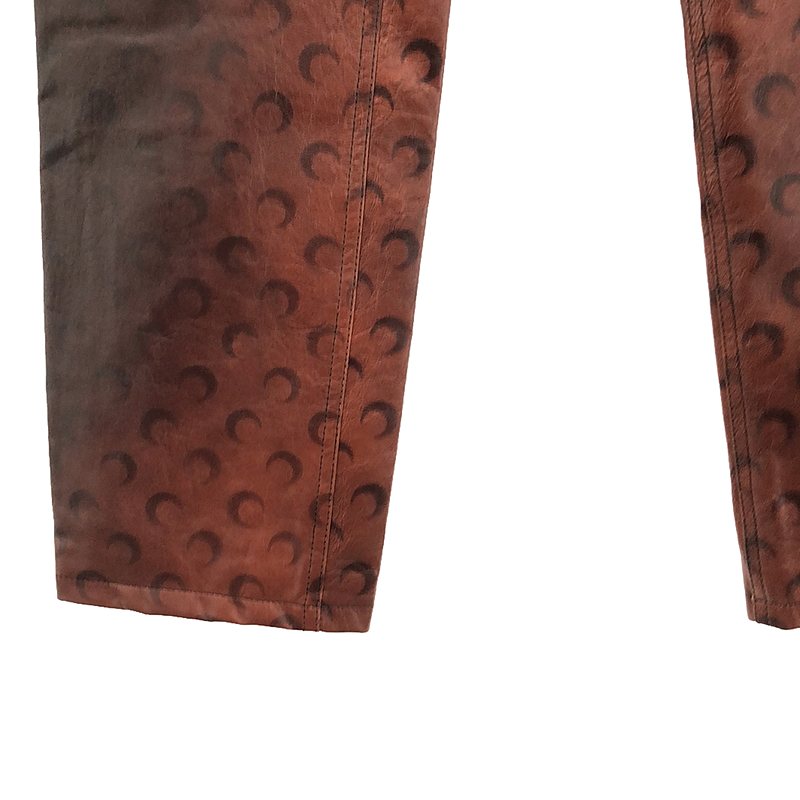 MARINE SERRE / マリーンセル airbrushed crafted pants / 羊革 ラムレザー 総柄 レザーパンツ / 総裏地