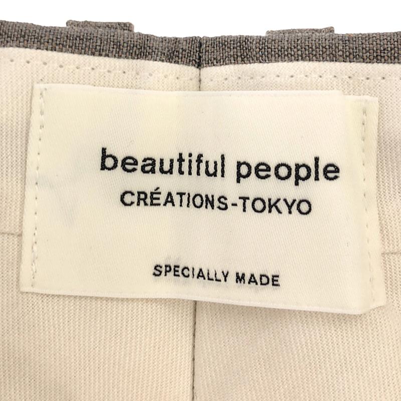 beautiful people / ビューティフルピープル ウール リネン ストライプ セーラーパンツ