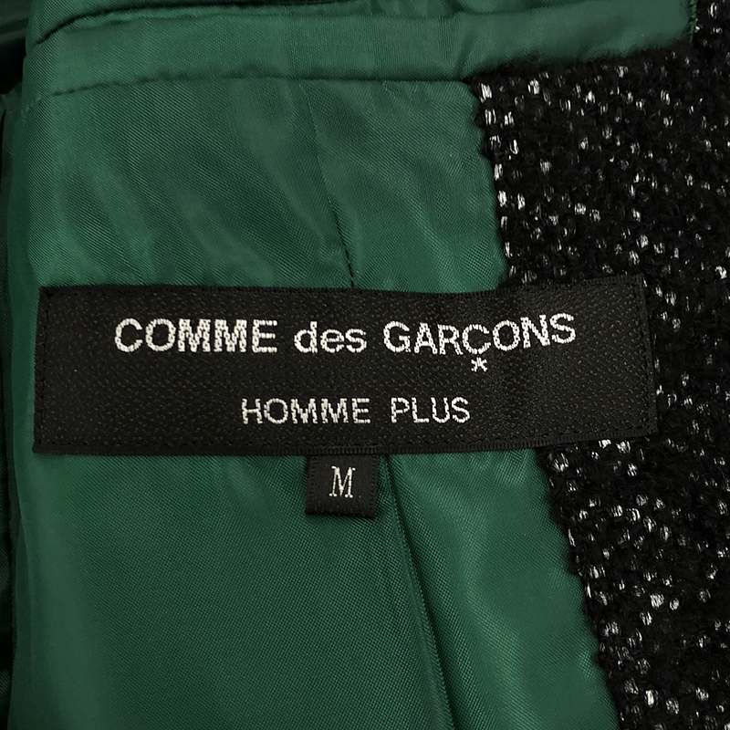 COMME des GARCONS HOMME PLUS / コムデギャルソンオムプリュス ノマド ツイード 異素材ドッキング ノーカラーロングジャケット