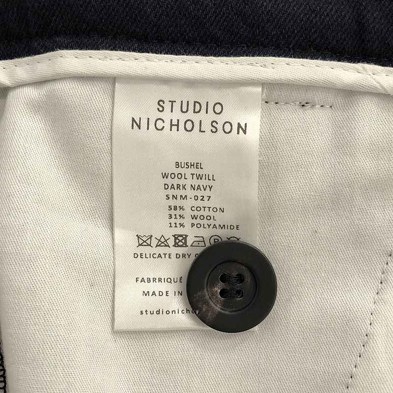 Studio Nicholson / スタジオニコルソン BUSHEL WOOL TWILL VOLUME PANT ウールツイル 2タック ワイドパンツ