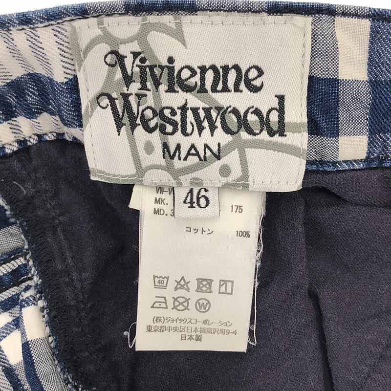 Vivienne Westwood MAN / ヴィヴィアンウエストウッドマン アルコホリック タータンチェック 立体裁断 テーパードパンツ