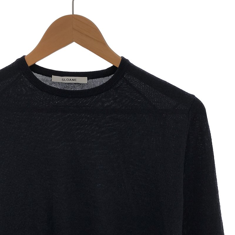 SLOANE / スローン 16G ウールシルク天竺クルーネックニット