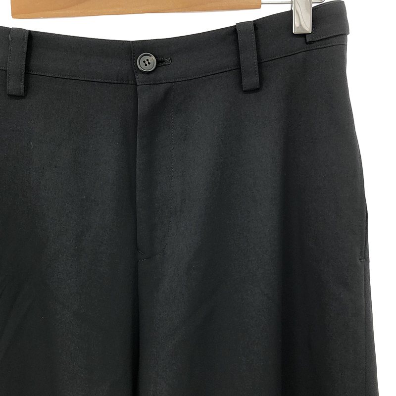 Yohji Yamamoto FEMME / ヨウジヤマモトファム WOOL GABARDINE BACKSIDE WRAP S PANTS ウールギャバジン 後ろフラシ布付き ワイドパンツ