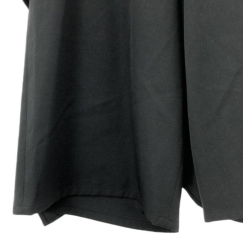 Yohji Yamamoto FEMME / ヨウジヤマモトファム WOOL GABARDINE BACKSIDE WRAP S PANTS ウールギャバジン 後ろフラシ布付き ワイドパンツ