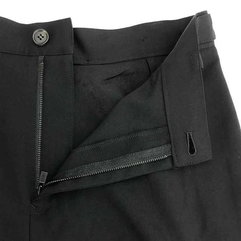 Yohji Yamamoto FEMME / ヨウジヤマモトファム WOOL GABARDINE BACKSIDE WRAP S PANTS ウールギャバジン 後ろフラシ布付き ワイドパンツ