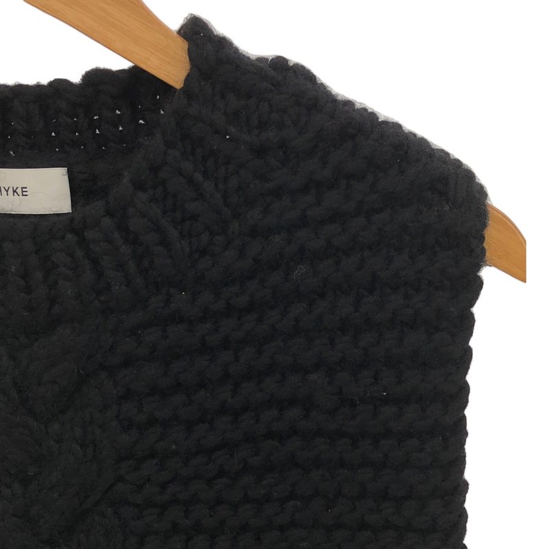HYKE / ハイク CABLE-KNIT CROPPED VEST ケーブルニットベスト