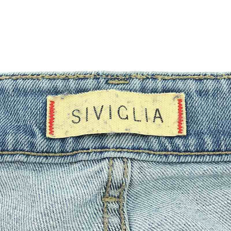 SIVIGLIA / シビリア ダメージ リペア加工 ストレッチ 5P ストレート デニムパンツ
