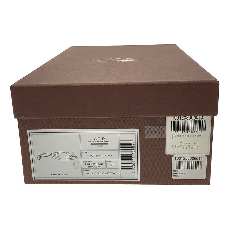 ATP atelier / エーティーピーアトリエ レザー トング ヒール サンダル