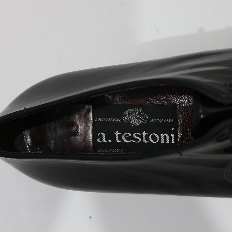 a.testoni / アテストーニ エナメルレザーシューズ
