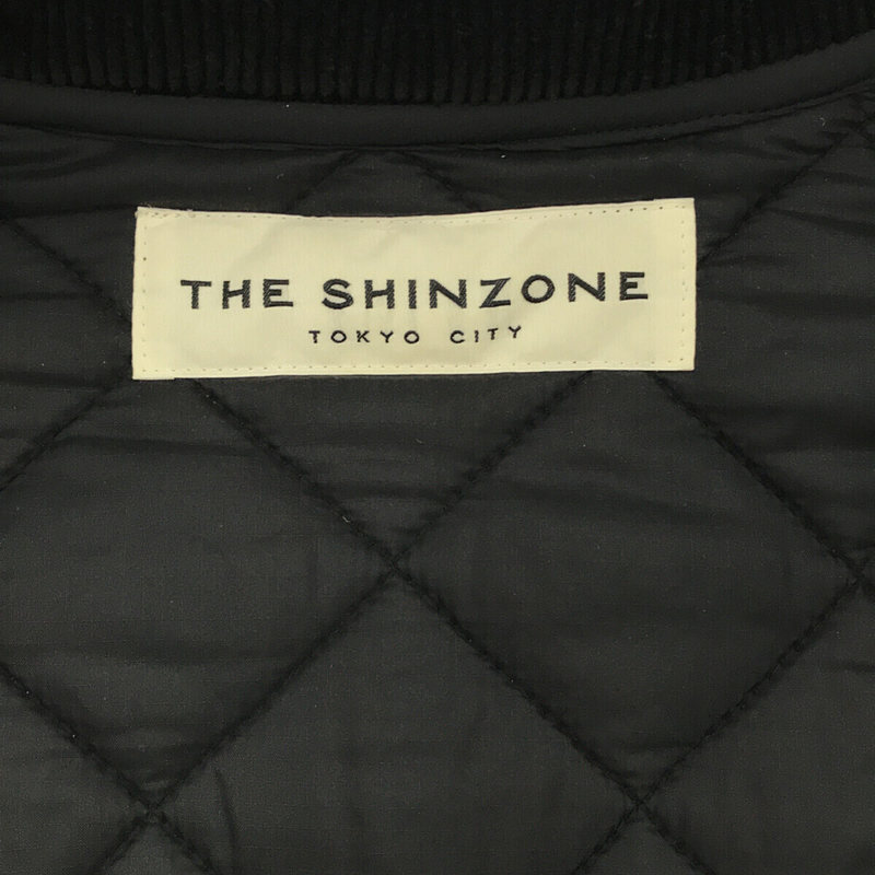 Shinzone / シンゾーン コーデュロイ切替 サイドジップ ウール キルティング ロング コート