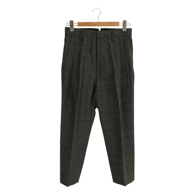 TWO TUCK WIDE TROUSERS WINDOW PEN ウール グレンチェック ツータック ワイド トラウザーズ パンツstein /  シュタイン