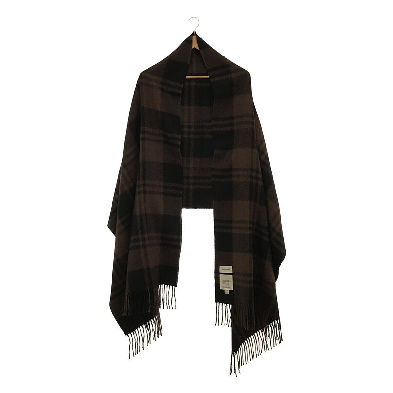 NATURAL COLOR ALPACA STOLE BROWN PLAID ナチュラルカラーアルパカ チェック ストール マフラーMARKAWARE  / マーカウェア