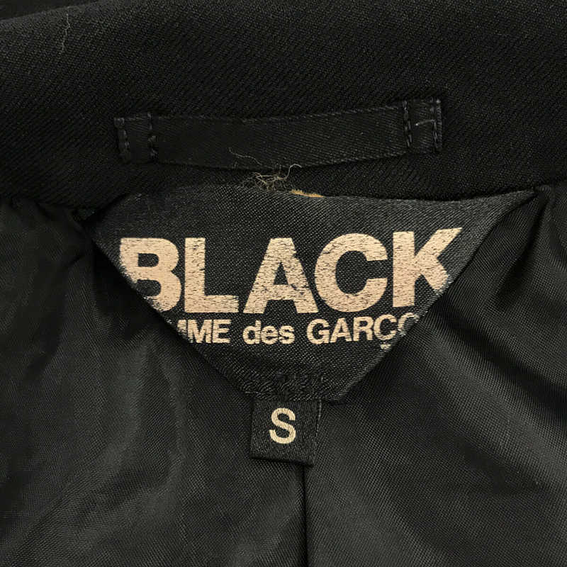 BLACK COMME des GARCONS / ブラックコムデギャルソン ポリエステル縮絨 ピークドラペル ダブルブレストジャケット