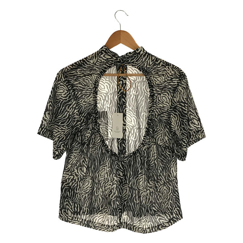 TOGA PULLA / トーガプルラ Back Open Print shirt  バックオープン 総柄 半袖シャツ