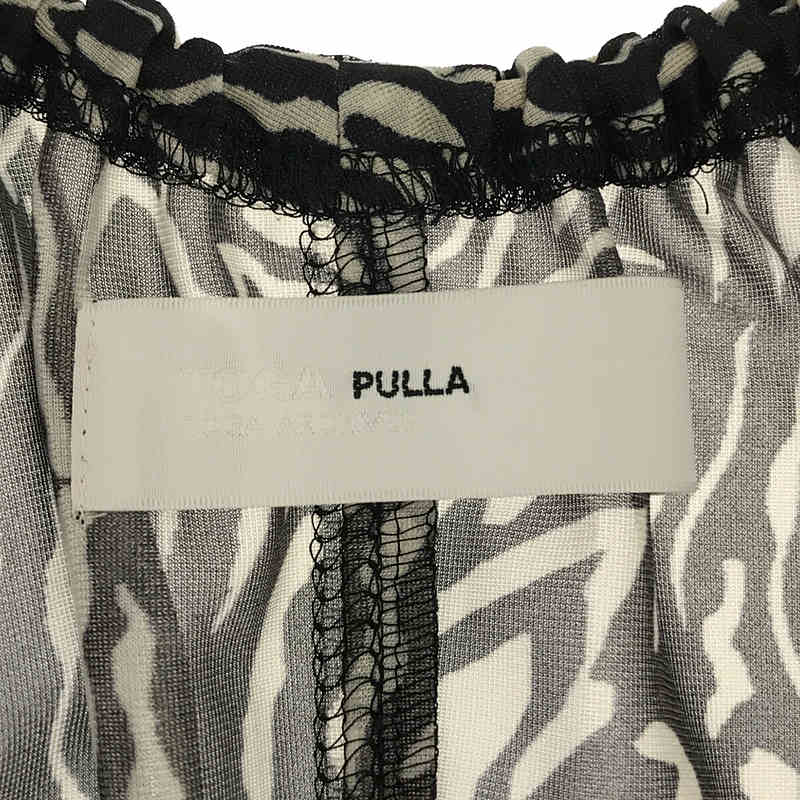 TOGA PULLA / トーガプルラ Back Open Print shirt  バックオープン 総柄 半袖シャツ