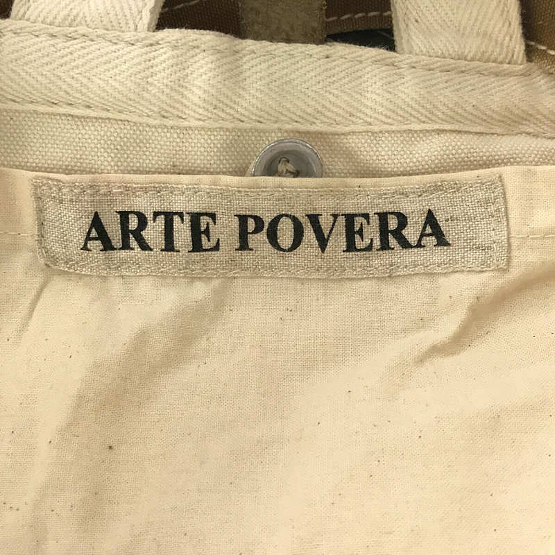 ARTE POVERA / アルテポーヴェラ 生成り キャンバス ステンシルロゴ ショルダー付き トートバッグバッグ