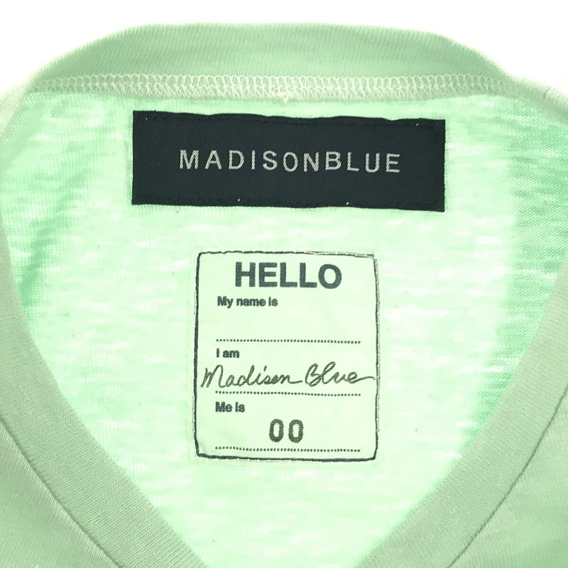 HELLO CREW NECK TEE DYED GREEN クルーネックTシャツMADISON BLUE / マディソンブルー