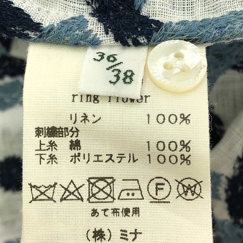 mina perhonen / ミナペルホネン ring flower リネン ブラウス