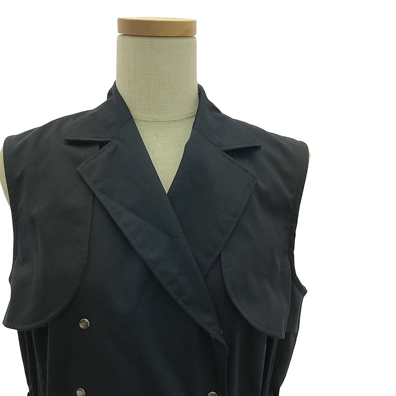 Re:poris / レポリス storm double flap オープンカラー ノースリーブ ロングワンピース