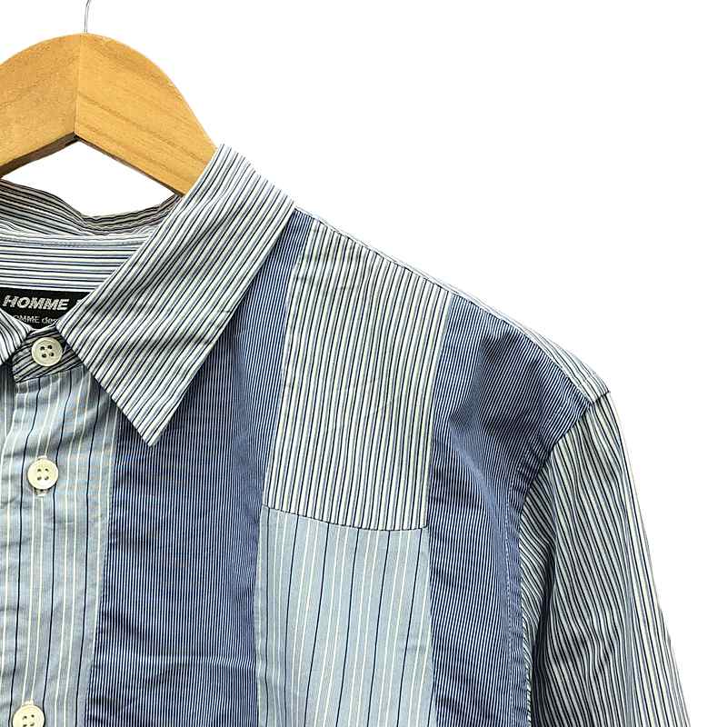 COMME des GARCONS HOMME DEUX / コムデギャルソンオムドゥ コットン パッチワーク レギュラーカラー シャツ