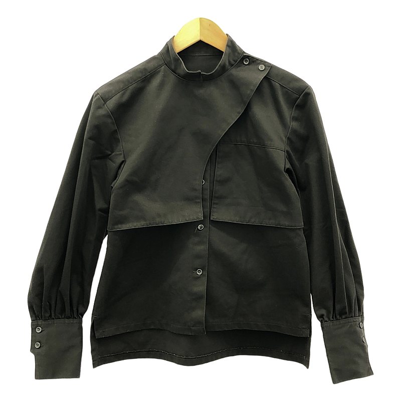 foufou / フーフー | stand collar trench blouse スタンドカラー トレンチブラウス | 0 | ダークブラウン | レディース stand collar trench blouse スタンドカラー トレンチブラウス