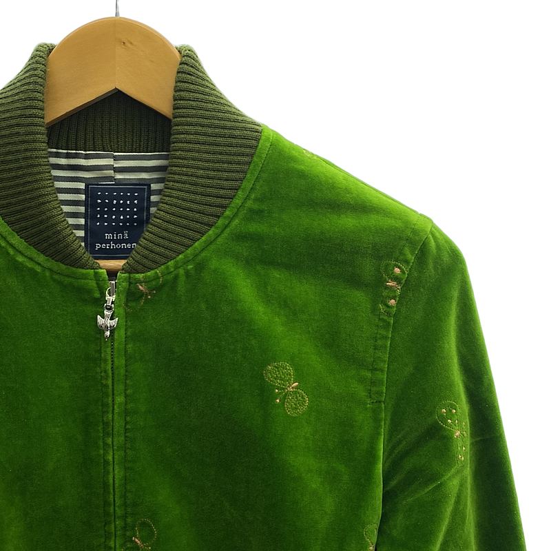 mina perhonen / ミナペルホネン choucho ベロア ジップアップ ブルゾン