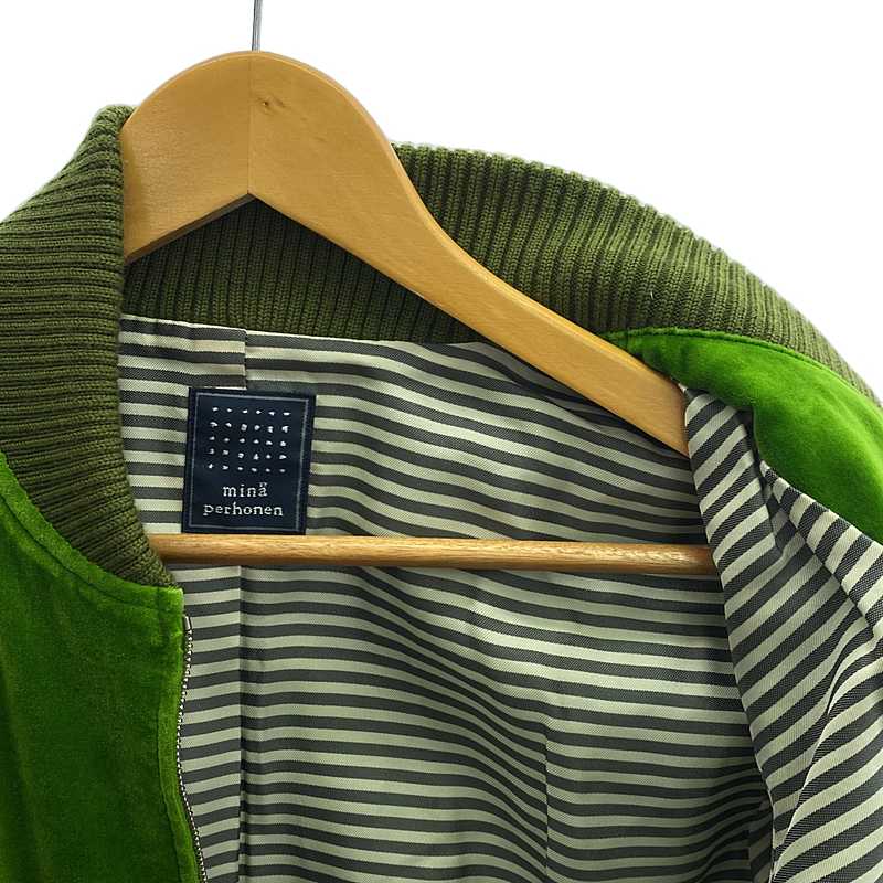 mina perhonen / ミナペルホネン choucho ベロア ジップアップ ブルゾン