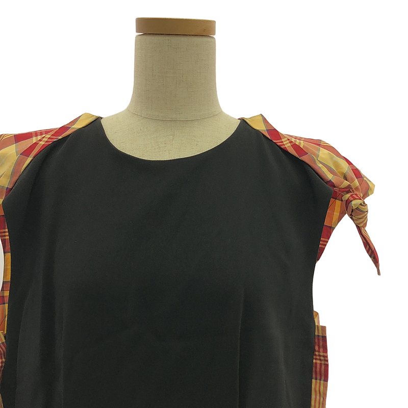 CELINE / セリーヌ フィービー期 異素材 切替 総柄 バックジップ ドレス ワンピース