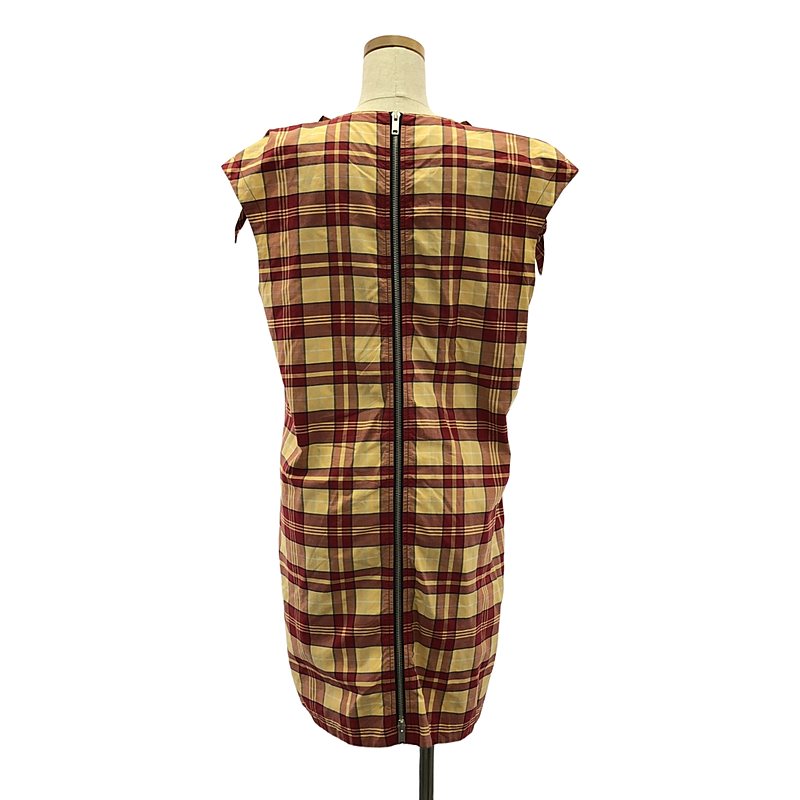 CELINE / セリーヌ フィービー期 異素材 切替 総柄 バックジップ ドレス ワンピース