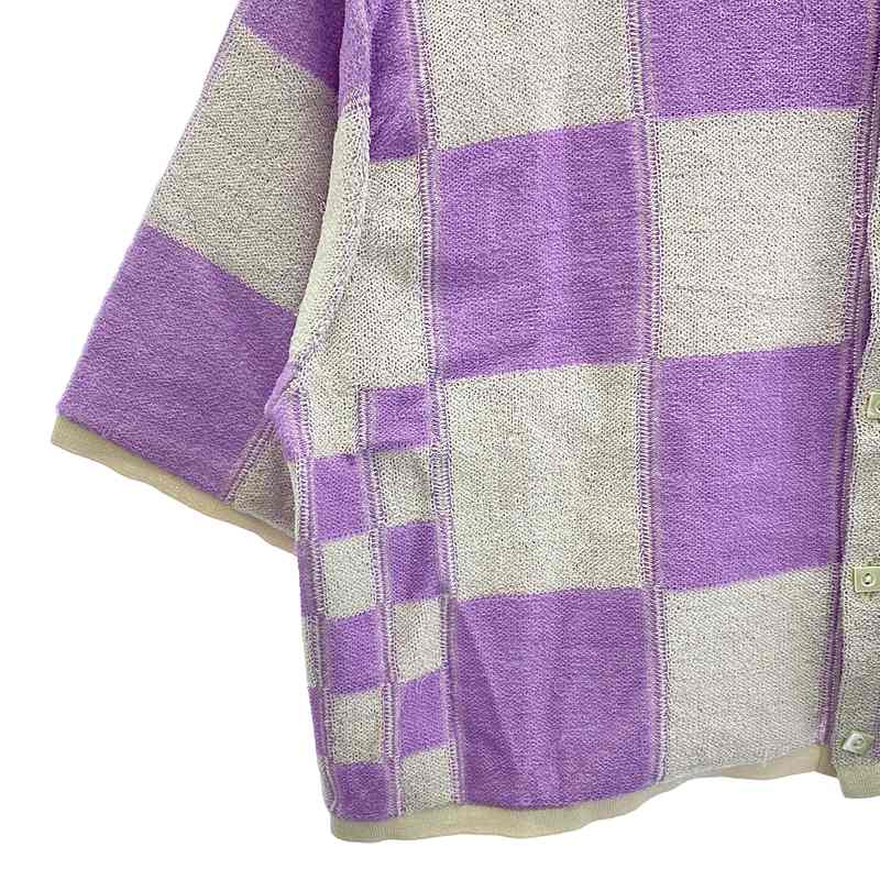その他 short check pattern knit shirt チェックパターン ニット シャツ パイル