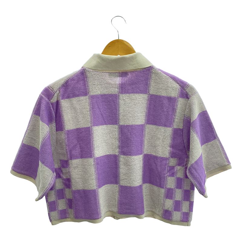 その他 short check pattern knit shirt チェックパターン ニット シャツ パイル