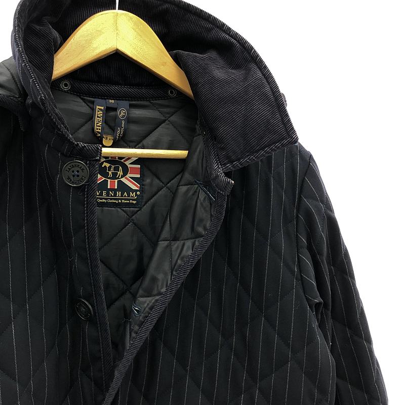 LAVENHAM / ラベンハム ALFRED BROWN / コーデュロイ切替 キルティング ジャケット / 着脱可フード