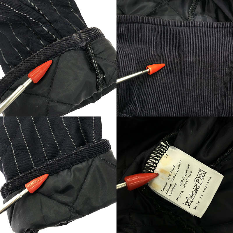 LAVENHAM / ラベンハム ALFRED BROWN / コーデュロイ切替 キルティング ジャケット / 着脱可フード