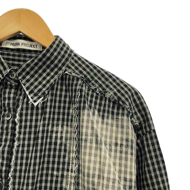 その他 Cut-off Bleached Check Shirt カットオフブリーチチェックシャツ
