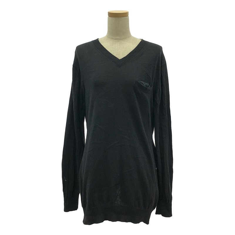 sacai / サカイ Satin Collar Knit Dress / 2セット シアーシャツ レイヤード ニット ドレス